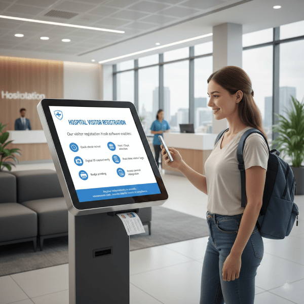 Self-Service Visitor Registration at Hospital Entrance